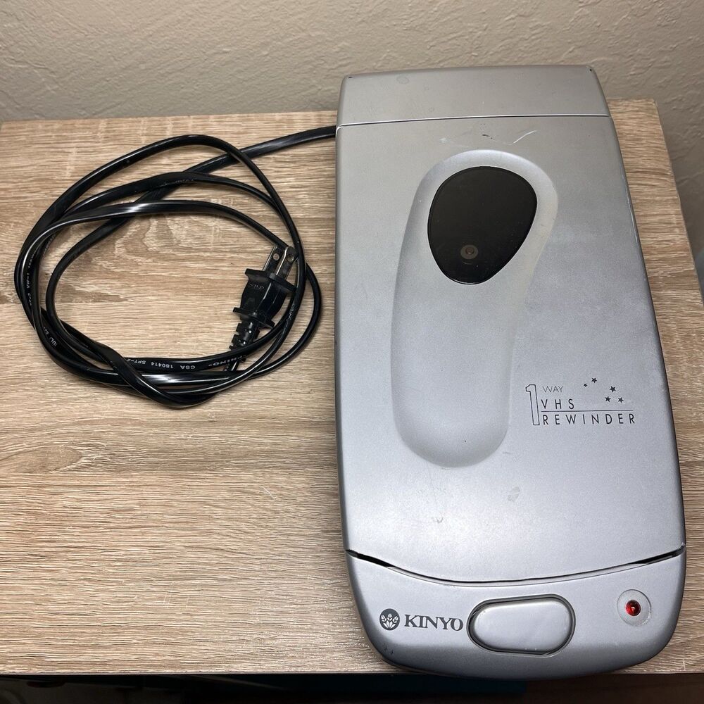 Kinyo VHS Rewinder One-Way Automatic UV-428 Silver VCR Video Cassette Tested
